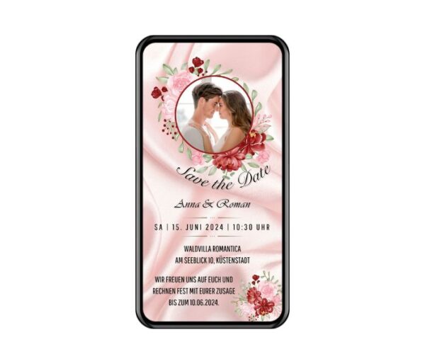Digitale Einladung Trauung Rosen